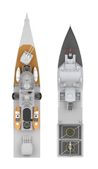 warship isolated on white © petrovk