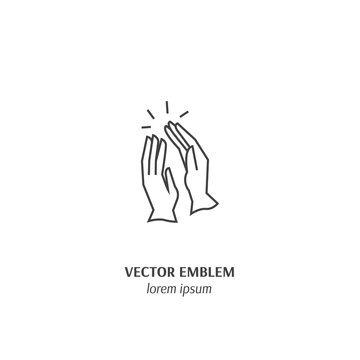Clapping hand icon isolated on white vector