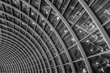 modern design building glass roof view