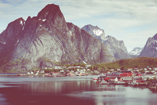 Reine fishing village on Lofoten islands, Nordland. Norway.