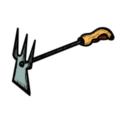 Obraz premium isolated, garden tools, garden hoe, icon, symbol