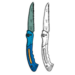 vector, isolated, garden tools, garden knife