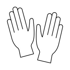 Obraz premium Line art black and white disposable nitrile gloves