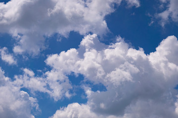 Naklejka na ściany i meble Blue sky with clouds in summer sunny day