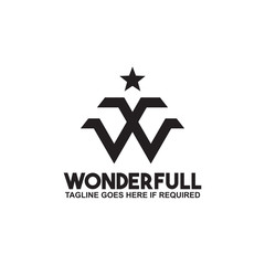 W letter logo design vector template