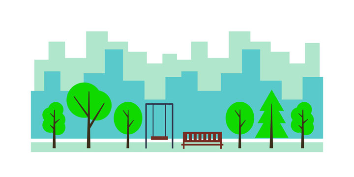 Simple playground in flat style.