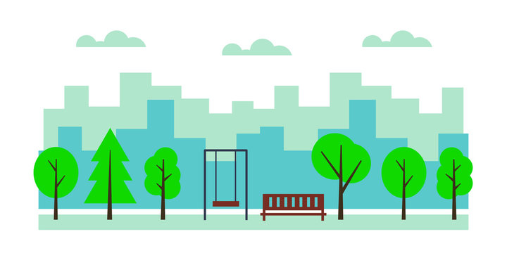 Simple playground in flat style.