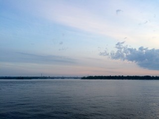 sunset over the river