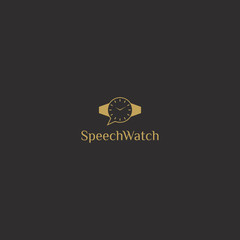 speech watch elegant logo design
