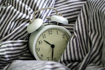 alarm clock on the table
