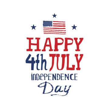 4TH JULY. HAPPY INDEPENDENCE DAY. HOLIDAY HAND LETTERING