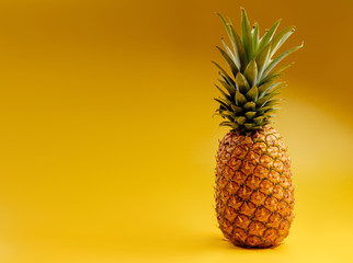 pineapple on yellow background