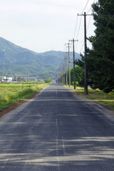 田舎のまっすぐな道