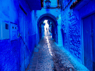 A blue path from the town of Chefchaouen