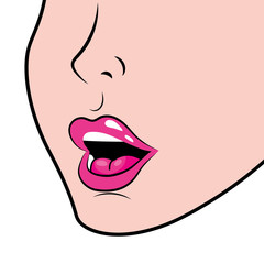 face profile with sexy lips