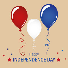 red white and blue balloon celebration set for Independence Day usa vector illustration EPS10