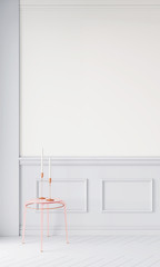 Realistic 3d render mock up for decoration design. Abstract concept graphic element. White background. Minimal concept and style.