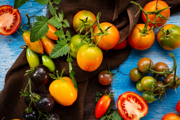 Fresh organic tomatoes set