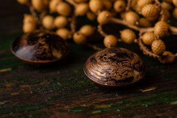 Modern bonbons on natural background