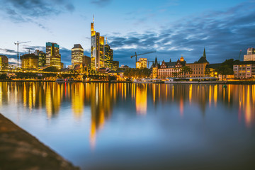 Fototapeta na wymiar Night skyline of Frankfurt, Germany