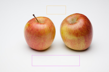 Manzana sana y saludable con diseños y dibujos, símbolos y otras cosas