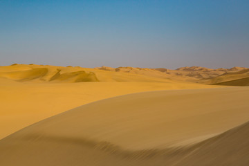 Fototapeta na wymiar sand dune landscape in Namib desert, blue sky