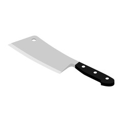 Butcher meat knife isometric view