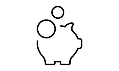 Piggy Bank. Fully scalable vector icon in outline style. - Vector 