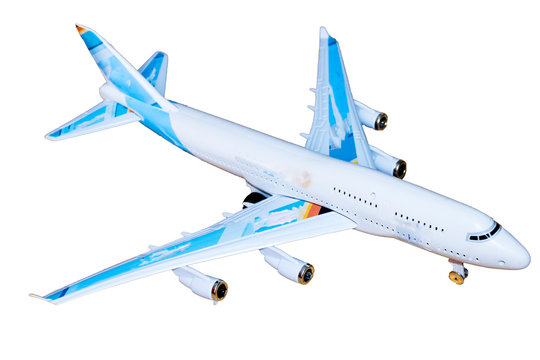 model of passenger plane on white background