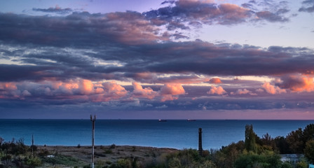 sky, sea, dawn, beauty, sun