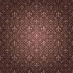 background, pattern, dark brown wallpaper in vintage style for your design - vector image