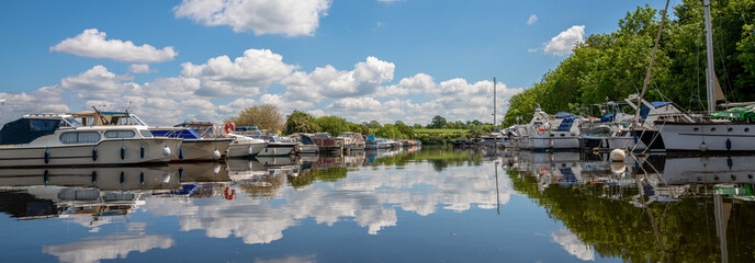 The marina in the Old Arm of the Gloucester Sharpness Canal at Sharpness, Gloucestershire, United...