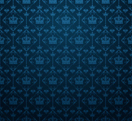 Dark blue background with floral pattern in Royal style for your design