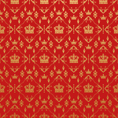 Red background wallpaper  in Royal style for your design, vector illustration