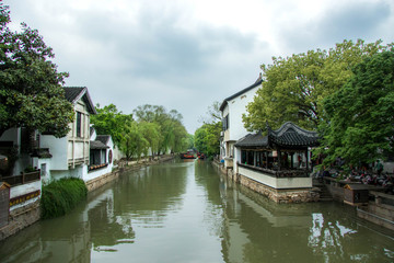Obraz premium 中国江南水乡，乌镇，苏州古镇春季风光