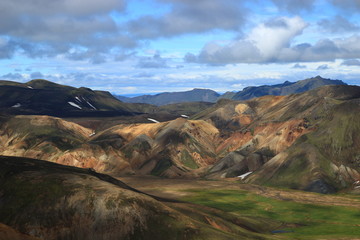 July in Iceland, one of the faces of Landmannalaugar, 