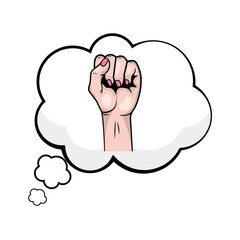 Pop art hand clenched cartoon