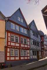 Fototapeta na wymiar Fachwerkhäuser in der Altstadt von Limburg in Hessen in Deutschland 