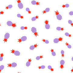 Fresh Pineapples Vector Repeat Seamless Pattern