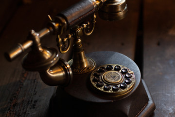 old telephone on vintage background