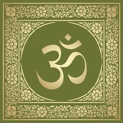 aum syllable, paisley design ,Hinduism, India	