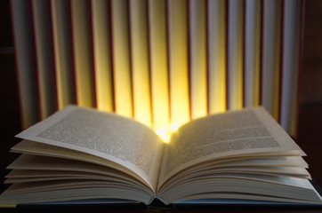 open book light in the dark