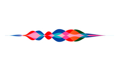 Personal assistant and voice recognition concept gradient logo. Vector illustration of soundwave intelligent technologies. 