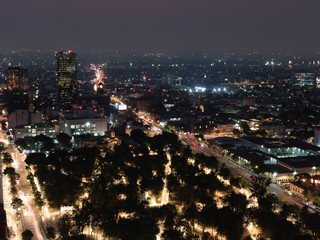 View from the Torre Latinoamericana Tower across Mexico City Skyline