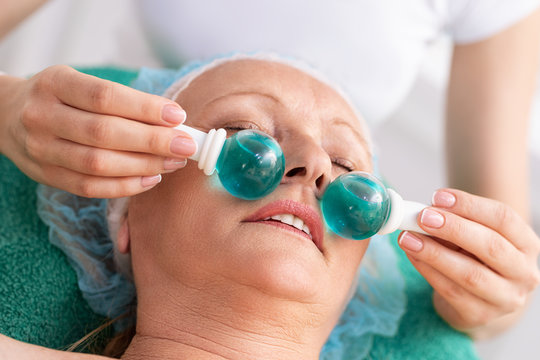 Face Massage With Cold Ball Roller