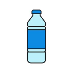 Plastic bottle vector illustration, filled style editable outline icon