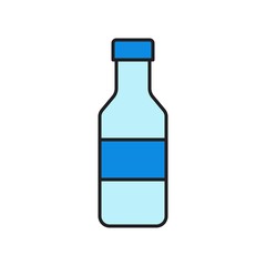 Plastic bottle vector illustration, filled style editable outline icon