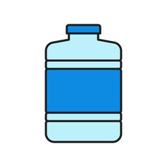 Plastic bottle vector illustration, filled style editable outline icon