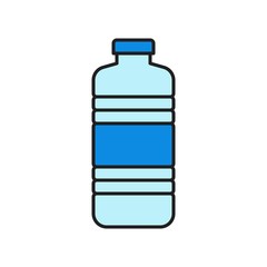 Plastic bottle vector illustration, filled style editable outline icon