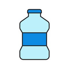Plastic bottle vector illustration, filled style editable outline icon